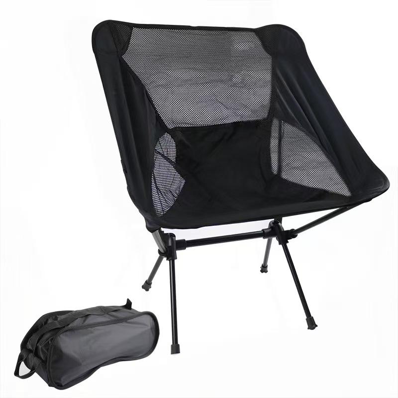 Přenosná venkovní skládací židle Lehká židle Moon Chair Síťovaná prodyšná zadní židle Pro kempování Grilování Rybaření Turistika
