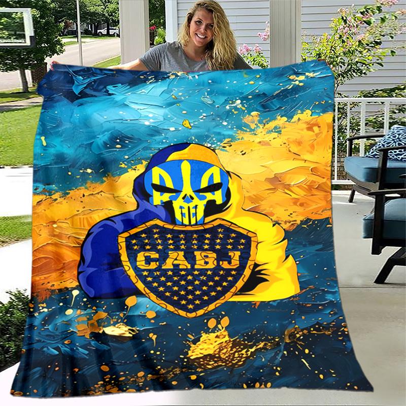 1pc Blanket - Club Atlético Boca Juniors Print Design, Lightweight Blanket for Sofa, Bed- Soft &Warm, Gift for All Seasons