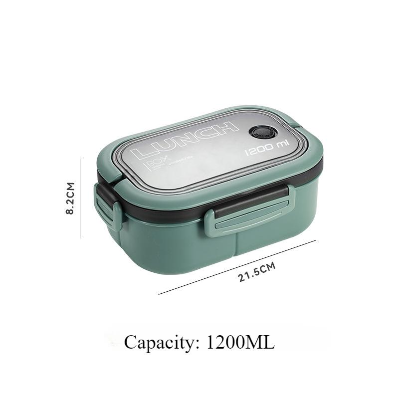 1200ml 3 Compartimente Plastic Cutii Bento cu Furculiță și Lingură Straturi Multiple Cutie de Prânz pentru Copii Tuppers pentru Mâncare pentru Muncitori de Birou
