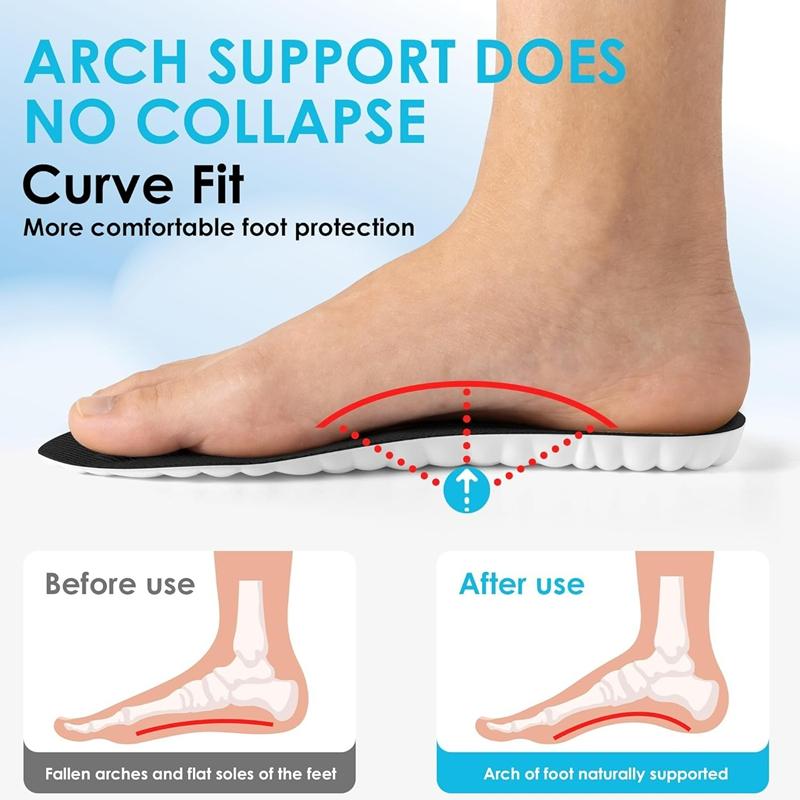 1Pair/3Pair/5Pair/8Pair 4D Cloud Insoles for Men Women Shock Absorption Inserts Soft Memory Foam Insoles for Shoes Boots Sneaker