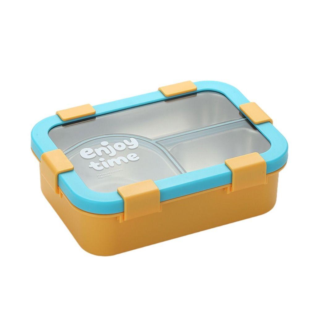 304 Stainless Steel Thermal Lunch Box 3 Compartments Bento Lunch Box School Use