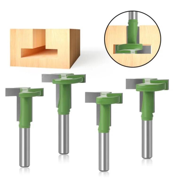 8 Schaft Grün Gerade Kante T-Messer Haken Fräser Nutmesser 8 Schaft Nutenfräser Außenhandel Export Holzarbeit