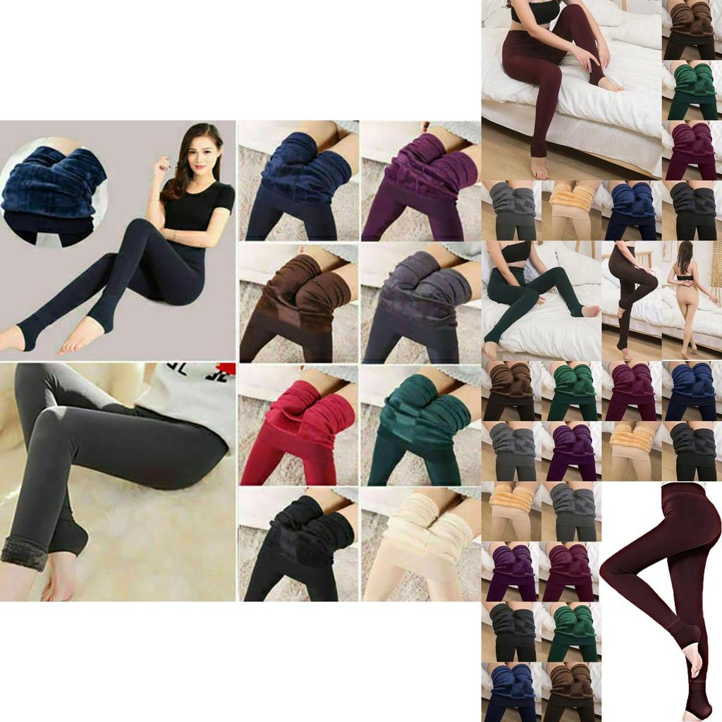 Women Winter Thick Warm Fleece Lined Thermal Stretchy Skinny Leggings Pants For Cozy Cold Days