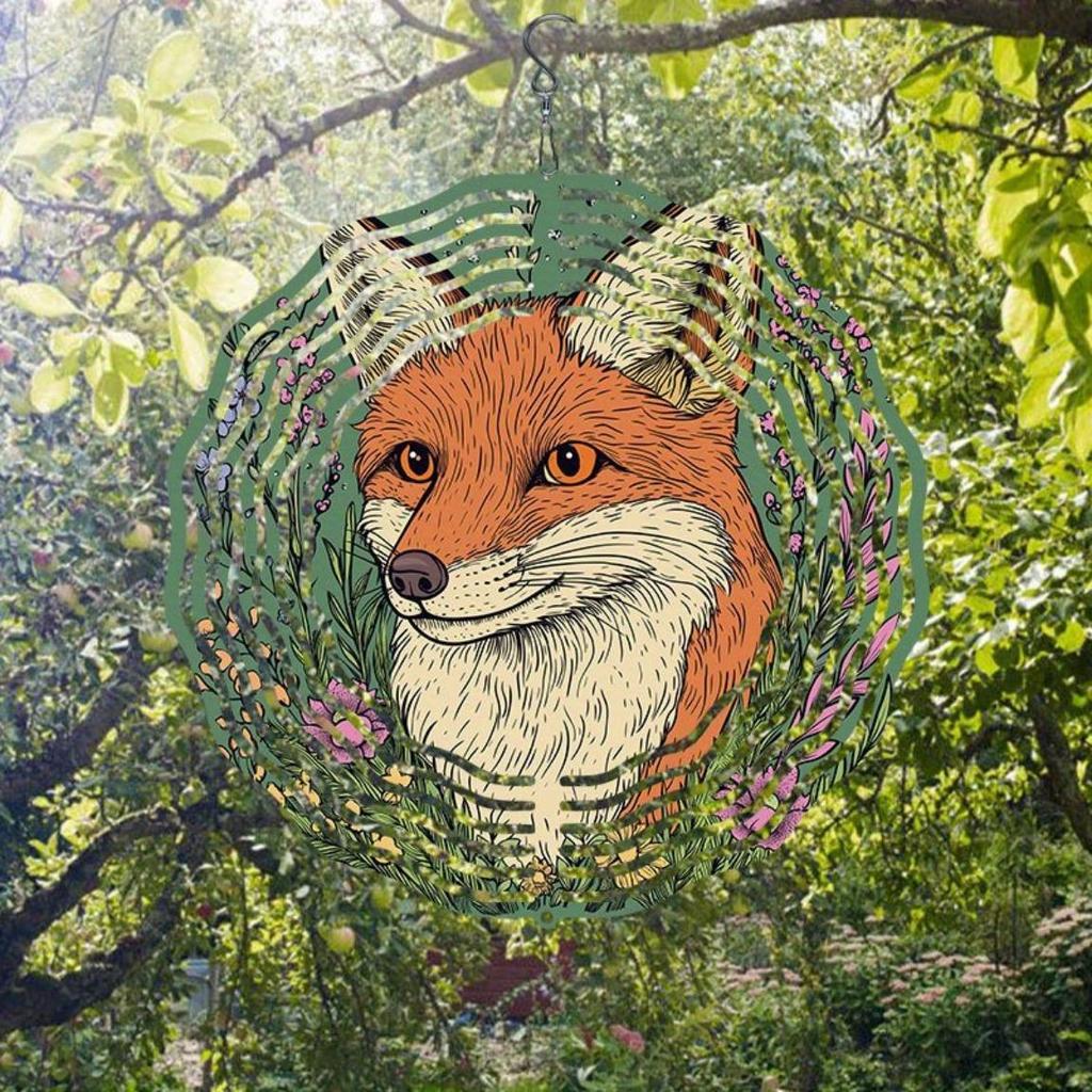 Vibrant Metal Fox Garden Spinner for Outdoor Decor Durable Wind Powered Sculpture for Yard Art and Thanksgiving Decoration Indoor Outdoor Use