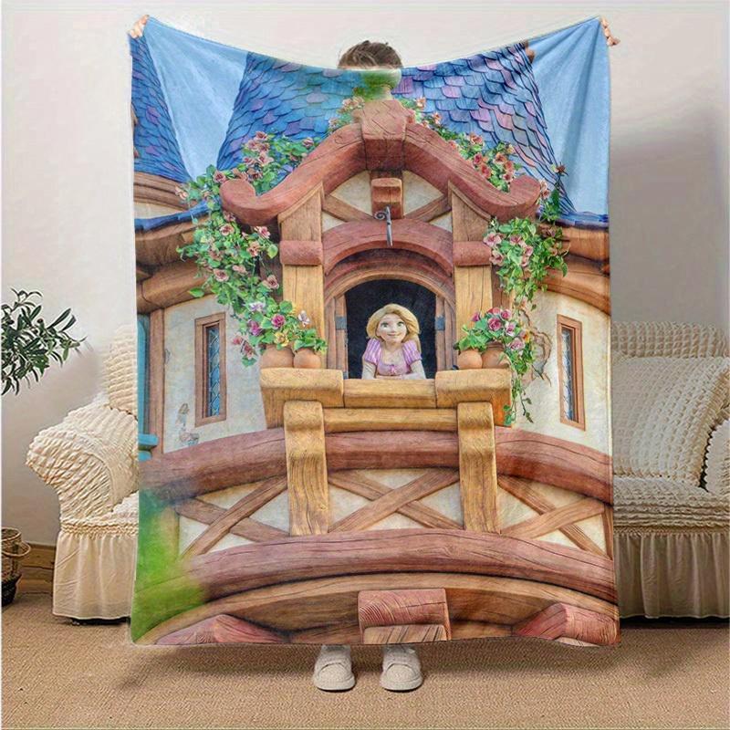 

1pc, Tangled Rapunzel Home Decorative Throw Blanket, Soft Coverlet for Bed, Couch, Travel, Camping, Car, Beach, Office Nap, Perfect Gift IdeaW208 130x150cm