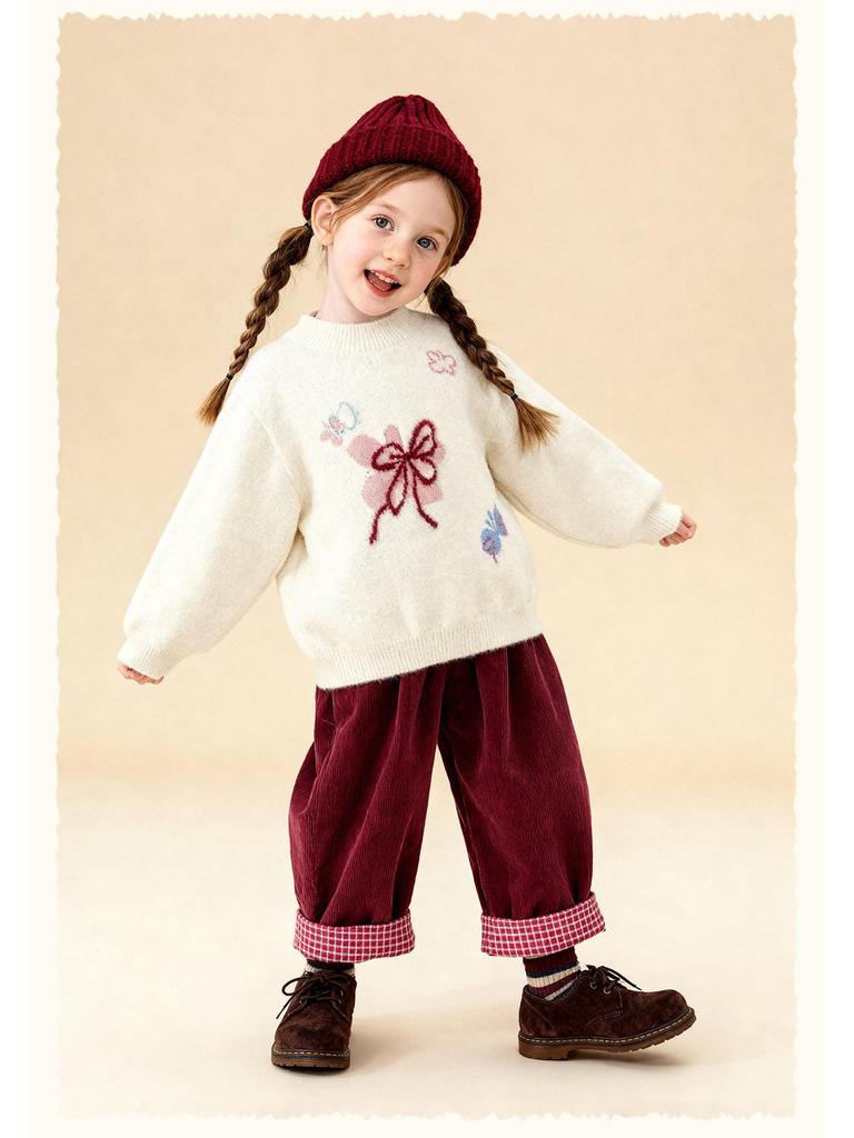 Winter 2025 Girls' Fleece-Lined Warm Casual Pants