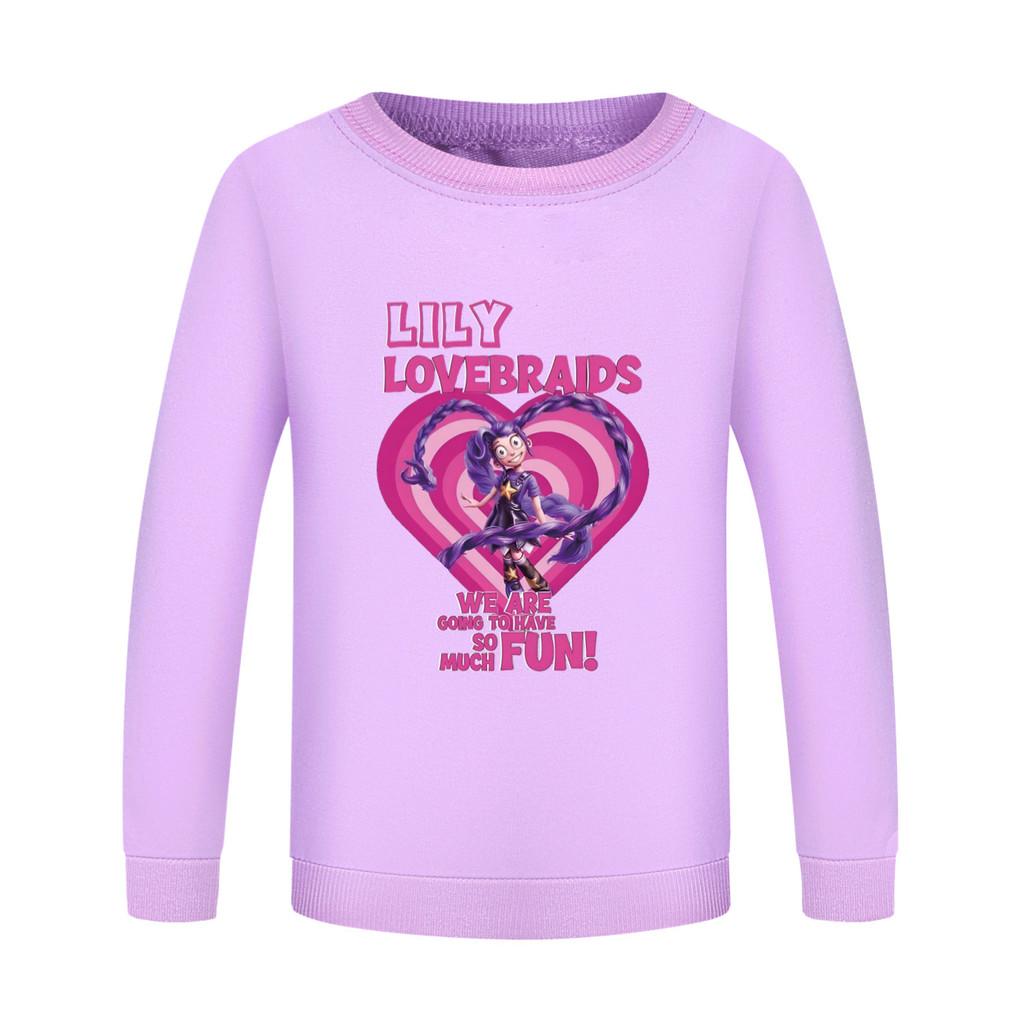 5580 Kids Girls Lily Lovebraids Printed Long Sleeves Sweatshirt
