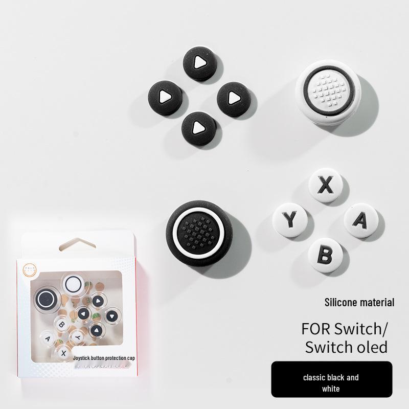 Switch Silicone Keycap - Directional Joystick Cap and Colored Button Sticker for Joy-Con