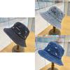 Cute Cherry Embroidery Denim Fisherman Hat Women's Fashion Street Casual Bucket Hat