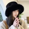  New Autumn Winter Women's Fashion Fur Cap Fur Hat Fur Hats Mongolian Hat Brimless Plush Fluffy Skiing Riding Warm Caps