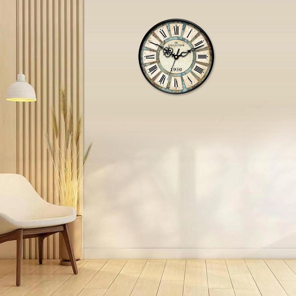 12-inch Plastic Designer Sweep Silent (No Tic-Tic Sound) Quartz Movement Round Wall Clock for Home, Wall Clock for Living Room, (30 Cm X 30 Cm X 6 Cm)