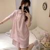 Japanese doll collar polka dot pink girl pajamas summer short-sleeved shorts set can be worn outside loungewear two-piece set