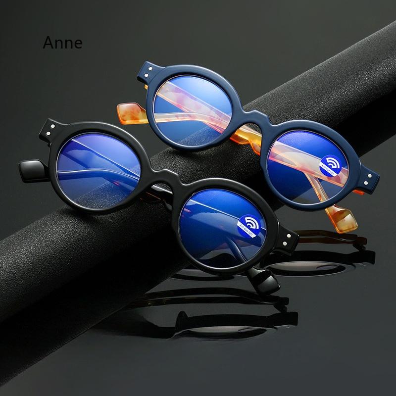 Anti-Blue Light Spring Hinge TR90 Retro Rivets Round Glasses Frames Fashion Computer Optical Eyeglasses Gafas Hombre