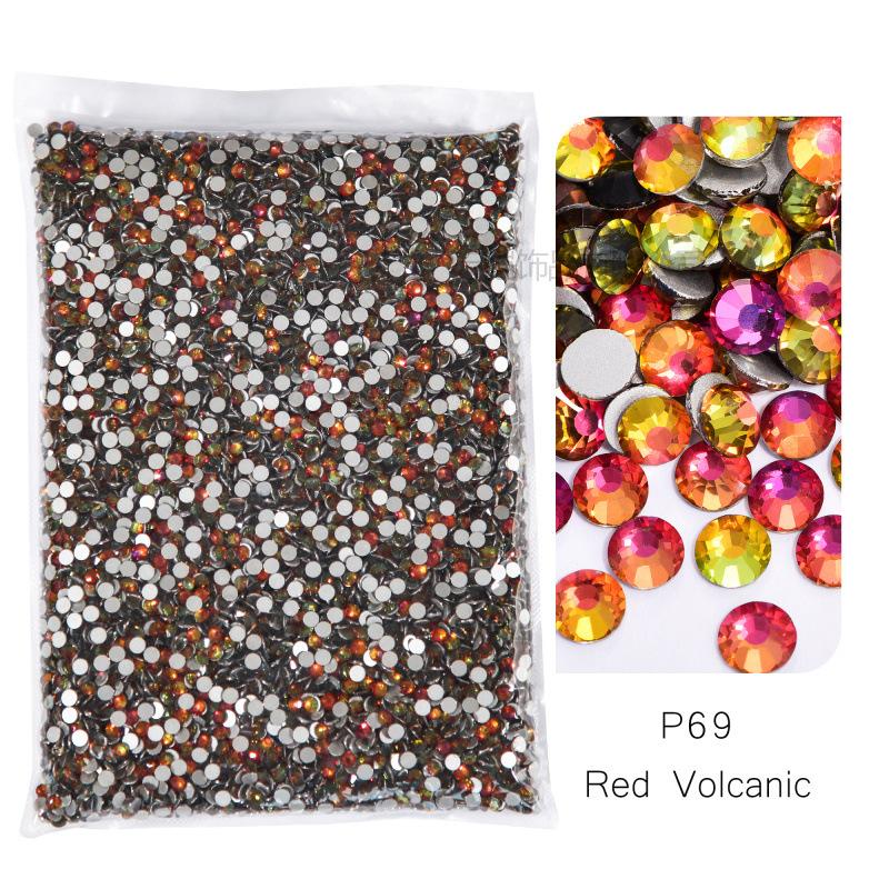 P1-70 Ordinary Color Large Packaging Glass Flat Bottom Diamond Rhinestone Nail Diamond Diy Crystal Mobile Phone Case Beauty Jewelry Accessories