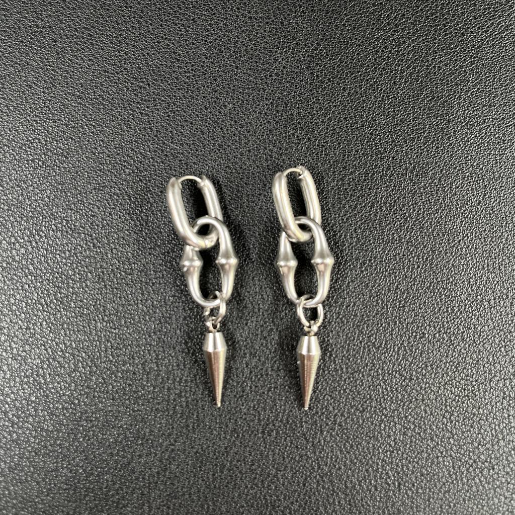 Punk Grunge Rock Rivet Chain Earrings Cool Fashion Geometric Drop Earrings Goth Aesthetic Charm Jewelry Hip Hop Accessories