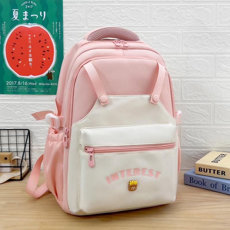 Schoolbag for Primary School Students Grade One, Two and Three Cartoon Color Contrast Girls Travel Backpack