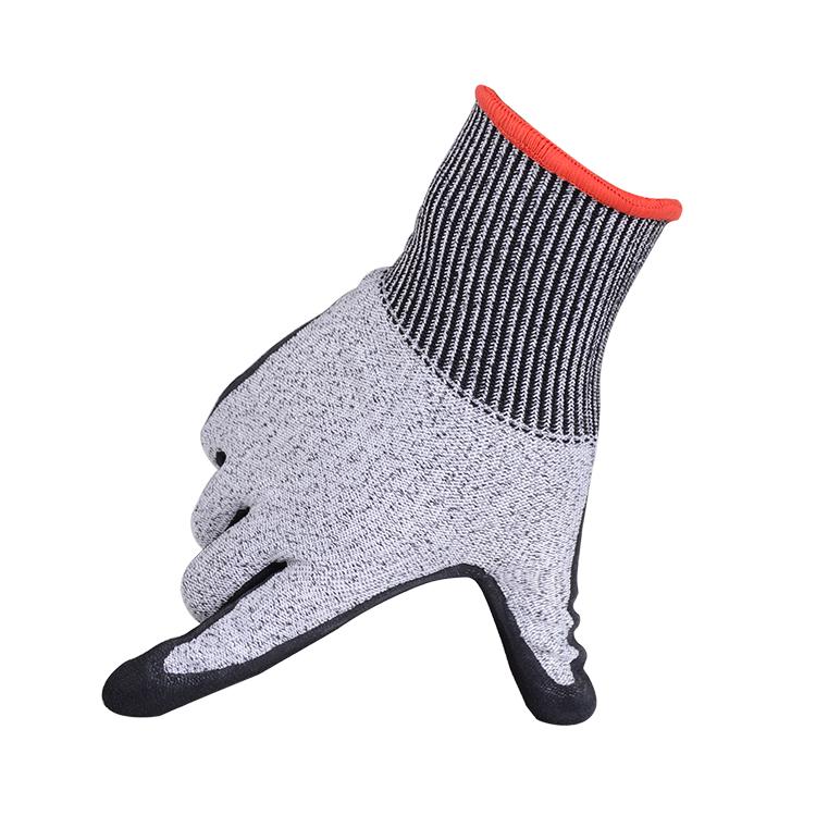 Nitrile Work Gloves with Sandy Coated Palm Rubber Anti-Cut Liner Oven Mitts with Enhanced Cut-Resistant Protection