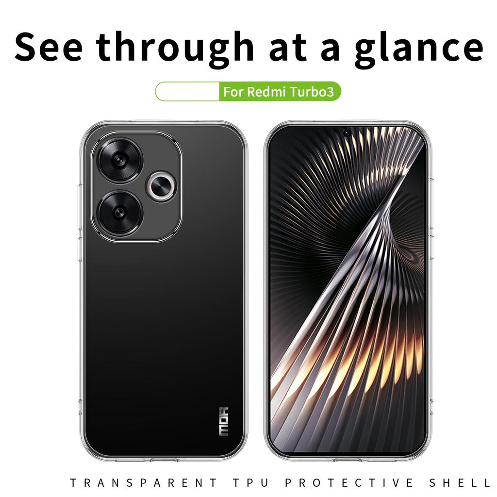MOFI Cell Phone Case for Xiaomi Redmi Turbo 3 5G/Poco F6 5G Super Clear Cover TPU Mobile Phone Shell