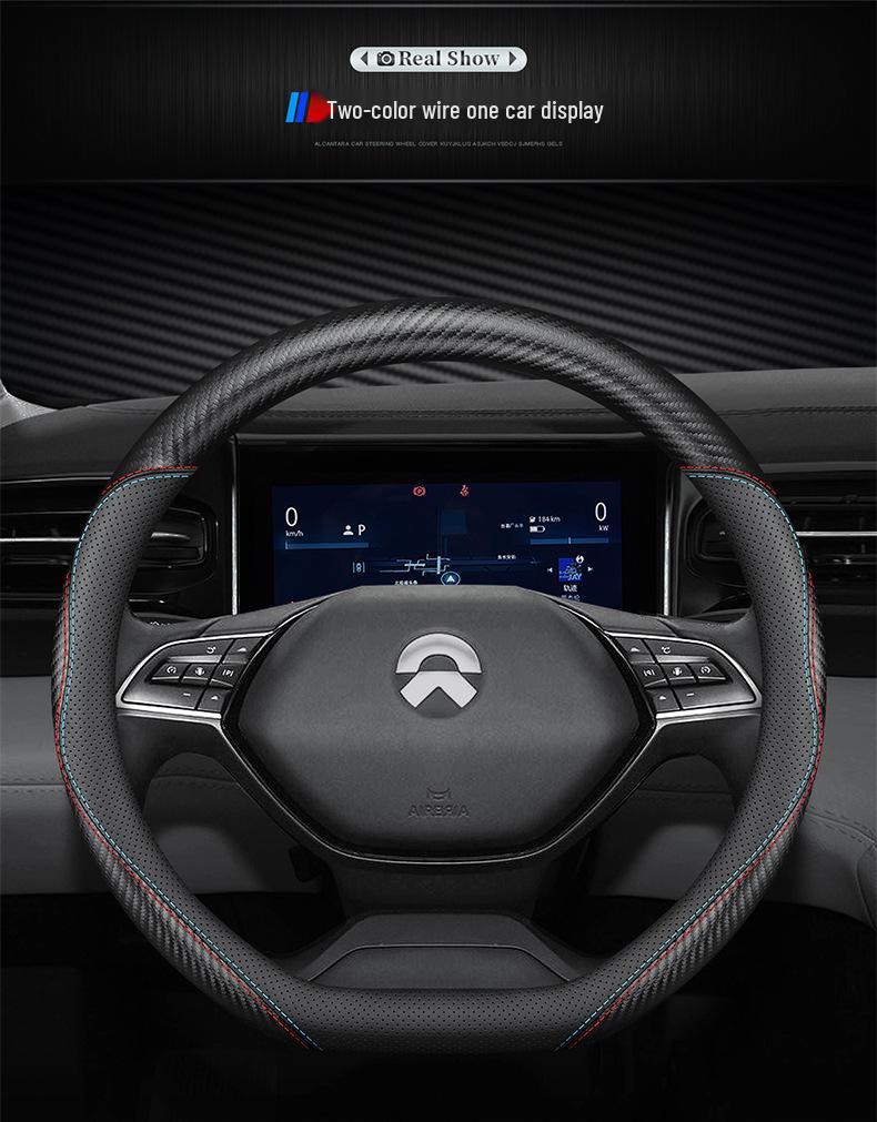 Premium Genuine Leather Steering Wheel Cover for NIO ES6, ES8, EC6 - All-Season Comfort