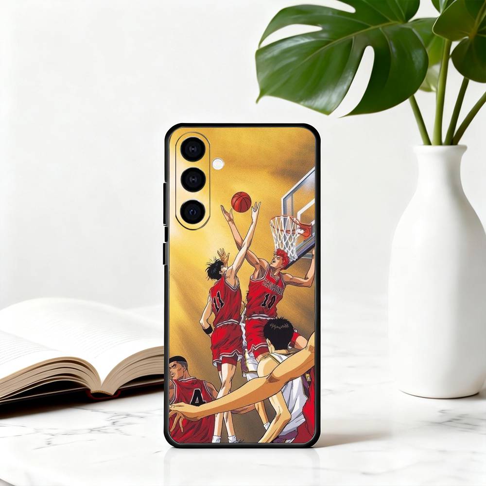 Cute Boys S-Slam-s D-Dunk Phone Case Black Silicone Soft For Samsung Galaxy A73,A72,A71,A70,A53,A52,A51