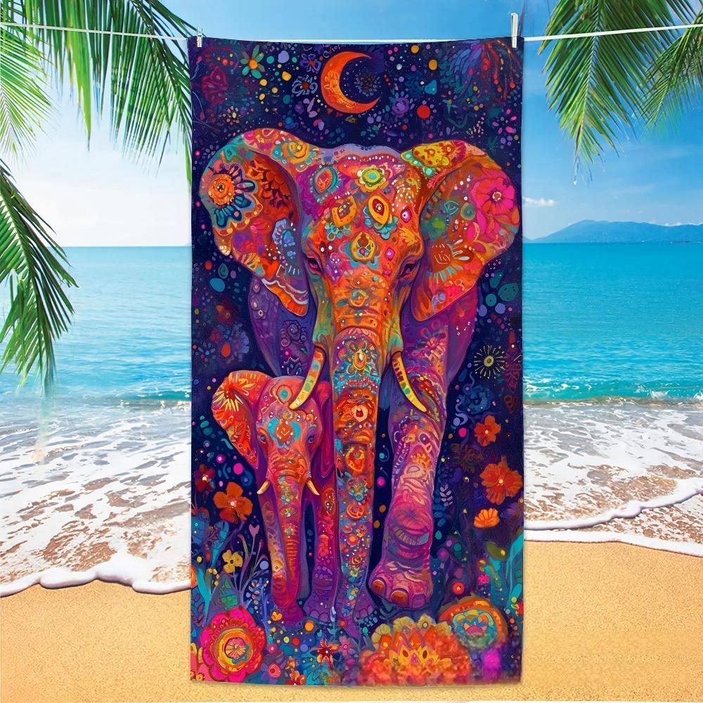 Pastel Bohemian Beach Towel Geometric Pattern Microfiber Quick Dry Bath Towel