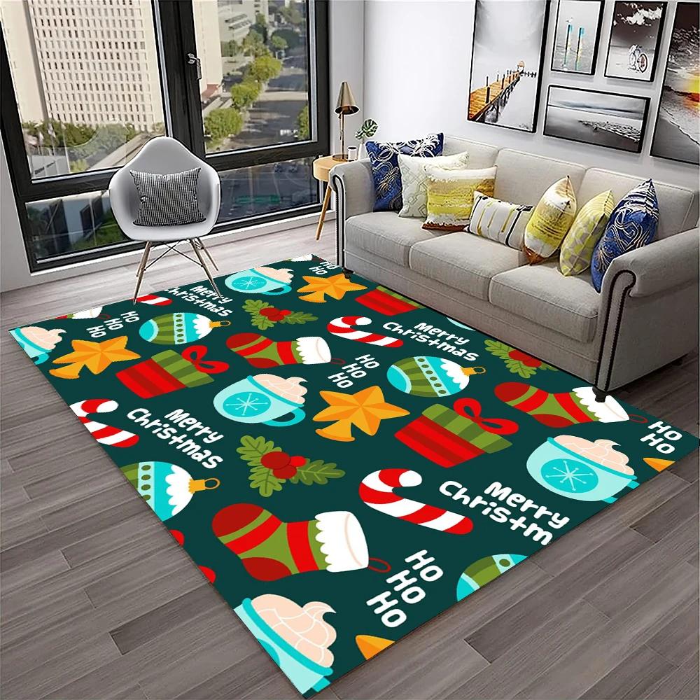 

Cartoon Santa Claus Merry Christmas Tree Kids Gift Carpet Rug for Home Living Room Bedroom Sofa Doormat Decor,Non-slip Floor Mat 40x60cm