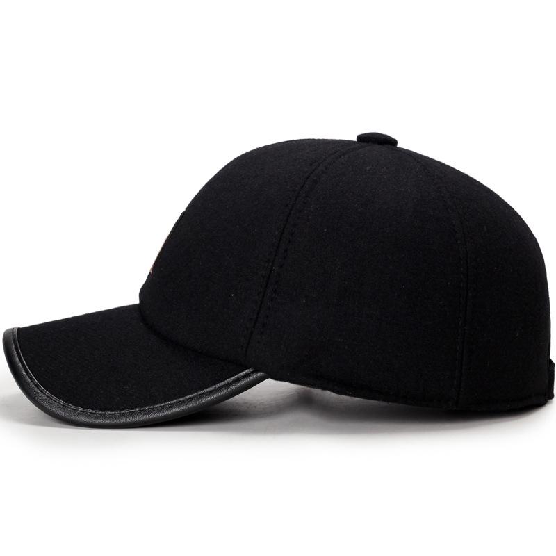 Men's Winter Wool Baseball Cap with Ear Protection