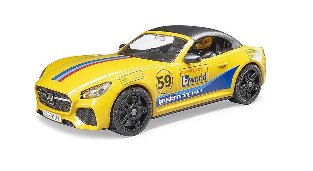 Bruder 02504 RAM 2500 Power Wagon and Roadster Racing Team, Yellow and Blue