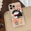 Magnetic Cartoon 16promax Transparent IPhone 15 Mobile Phone Case Suitable for 13 Hammer Cat Rotating Bracket 14 Soft