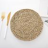 Table Placemat Wear-resistant Handwoven Cattail Grass Placemat Heat Resistant Table Mat for Home Decoration