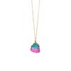 Regalo di gioielli per feste da donna a catena con ciondolo in pietra naturale color arcobaleno