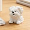 3D Printed Messy Puppy Figurine, Cute Dog Statue with Scruffy Fur, Matte White Mini Sculpture, Funny Animal Ornament for Office Home
