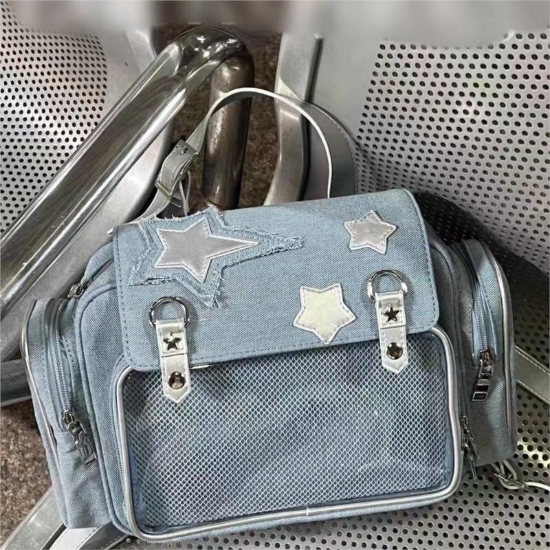 Harajuku Denim Backpack Women Japanese Transparent Female Lolita Vintage  Backpacks Aesthetic