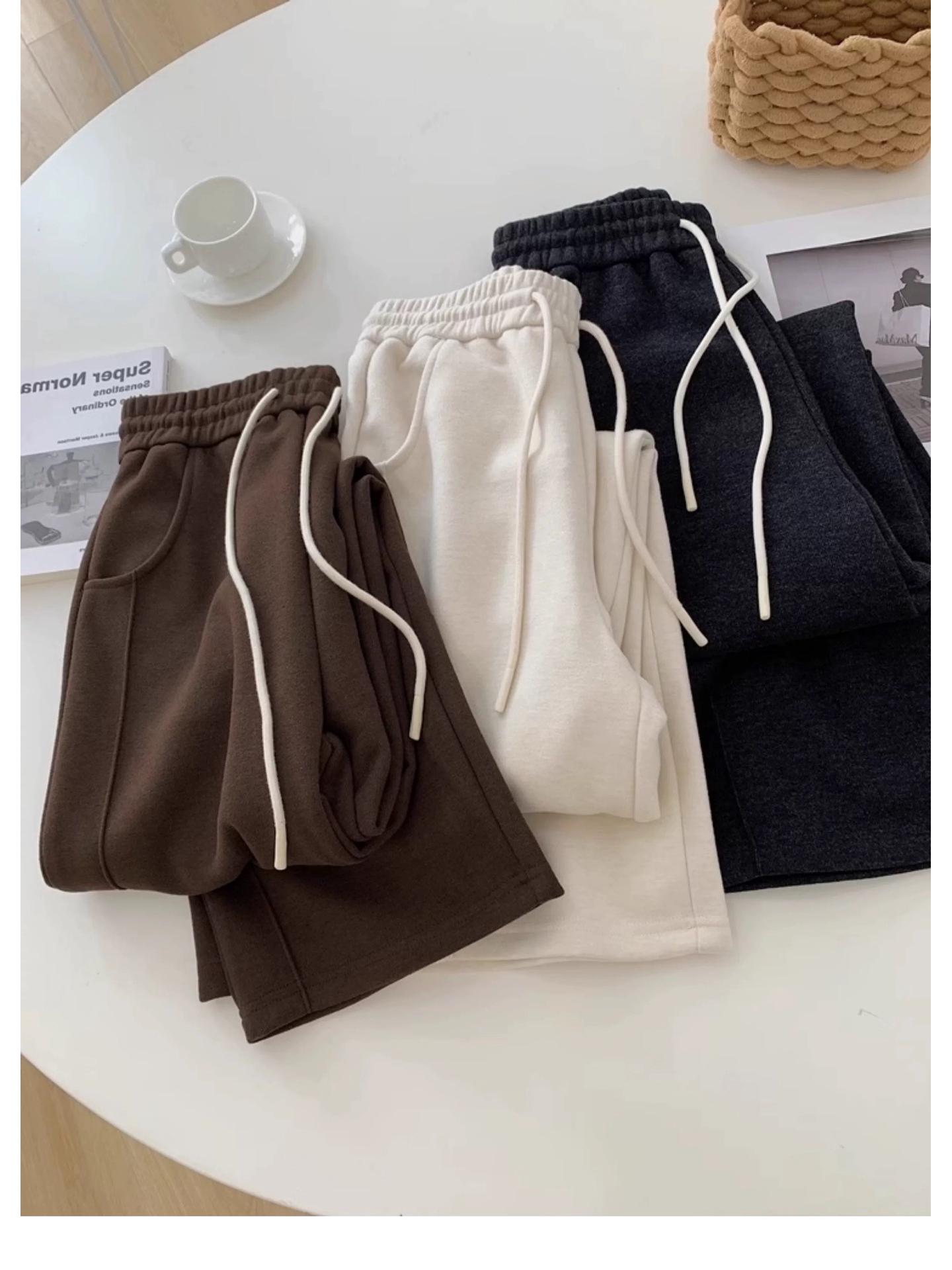Autumn/Winter High-Waist Wool Blend Wide-Leg Trousers S
