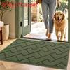Entryway Doormat With Plush Flocking For Bathroom And Living Room Use