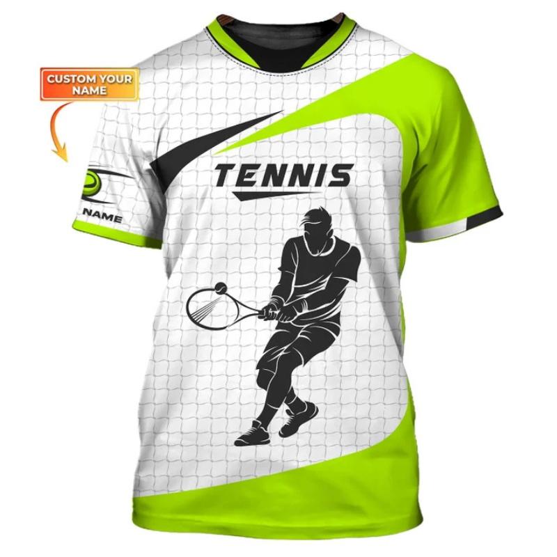 Anpassad Namn Tennis T-shirt För Män Kvinnor Heltryck Kortärmad Tennis Sport T-shirts Ny In Casual Oversized Gym T-shirt Toppar