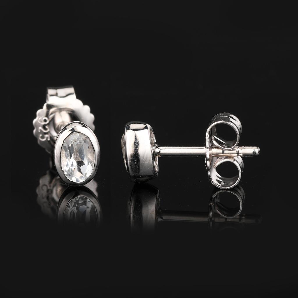 Orecchini Topazio Bianco Argento Sterling 925 Rodiato Gioielli Regalo per Lei