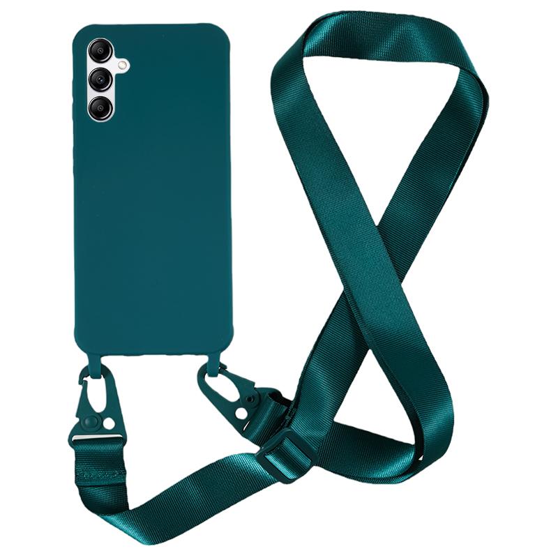 Soft TPU Phone Case for Samsung Galaxy A14 5G/A14 4G Matte Finish Shockproof Cover with Wide Lanyard