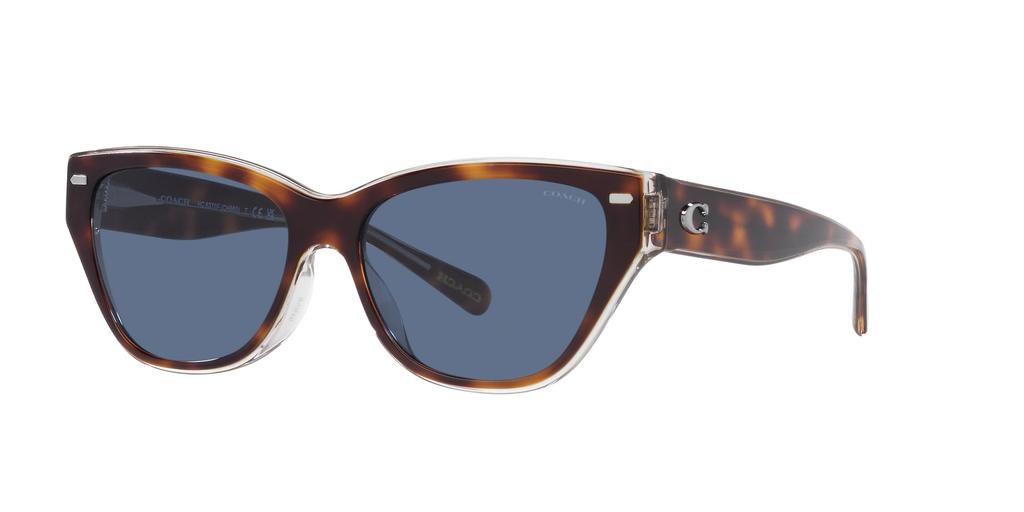 Sonnenbrille HC8370F CH660 BEIGE SOLID Glas 56 [Coach] SCHILDPATT/TRANSPARENT Gestell/BLAU