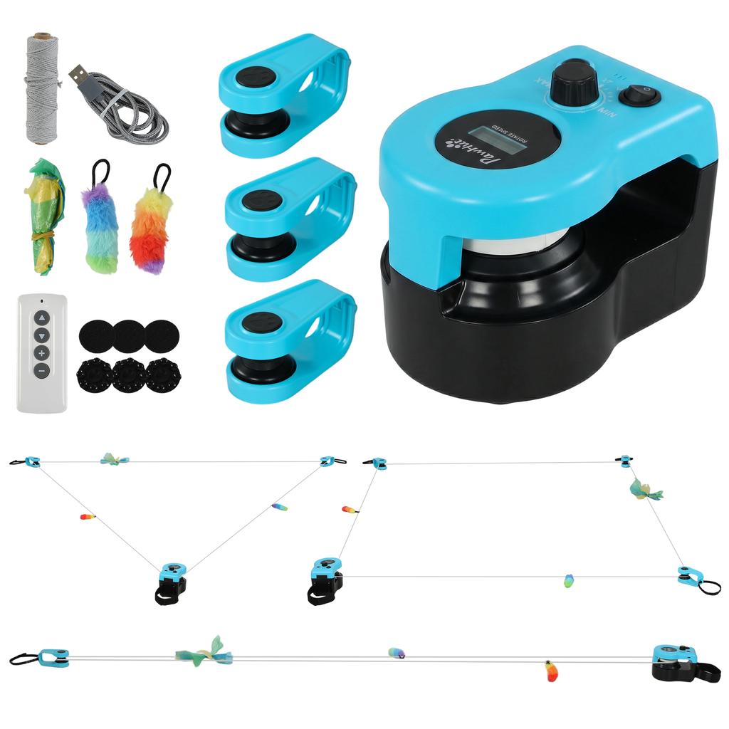 Interactive Cat Toy for Indoor Kittens & Adult with Adjustable Speed, DIY Track & Mouse Sound