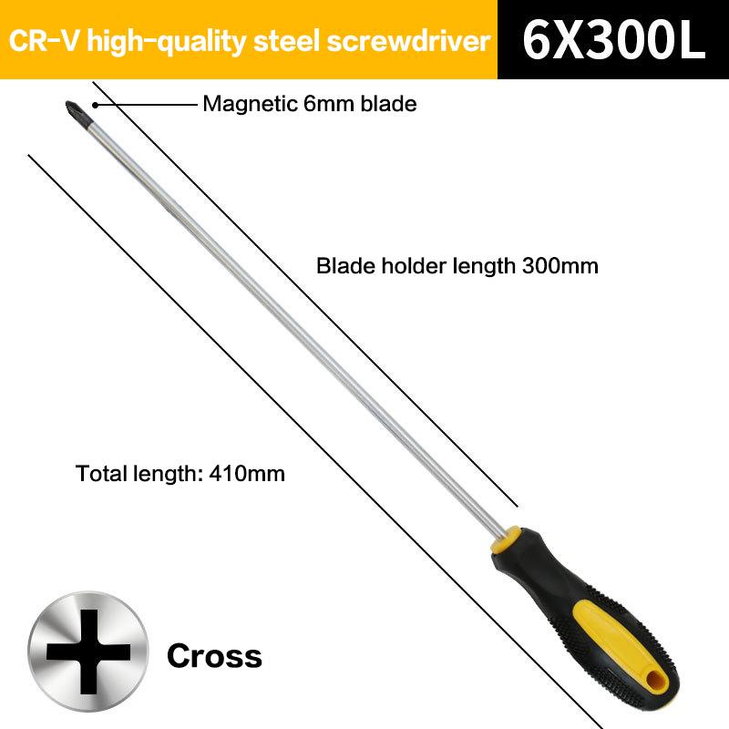 

Викрутка з довгою ручкою Шліц Хрестова Магнітні насадки для викрутки Протиковзкі Ручні інструменти Викрутка Ключ для болтів B 1PC