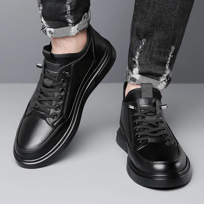 Scarpe da uomo per aumentare l'altezza Scarpe singole invisibili con rialzo interno Scarpe casual business da uomo più scarpe di cotone in velluto