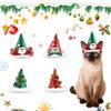 Pet Christmas Hat Xmas Tree Hat with Pompom And Bells Cats Glitter