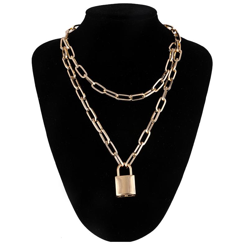 Lock Chain Necklace With A Padlock Pendants For Women Men Punk Jewelry On The Neck 2020 Grunge Aesthetic Egirl Eboy Accessories