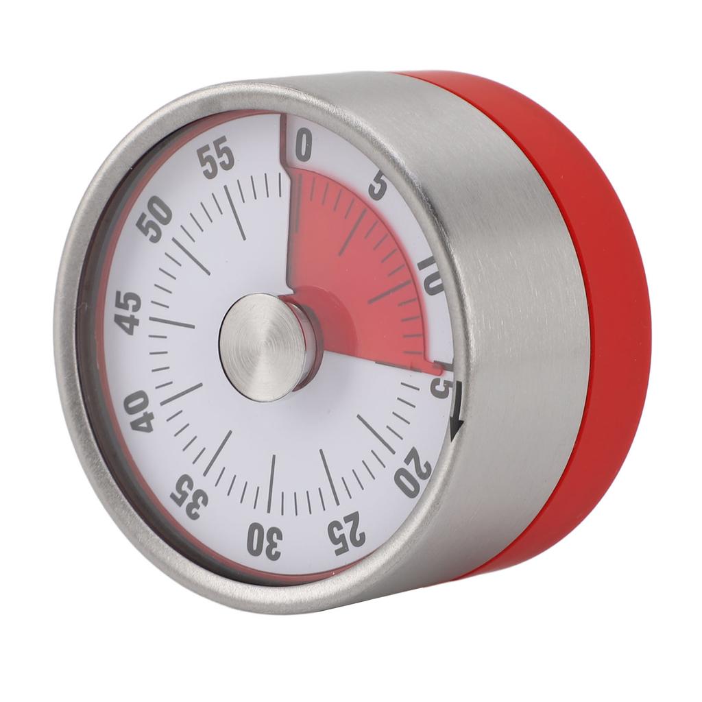 Mechanical Countdown Timer 60 Minute Magnetic Stainless Steel Visual Kitchen Timer for Cooking Kids