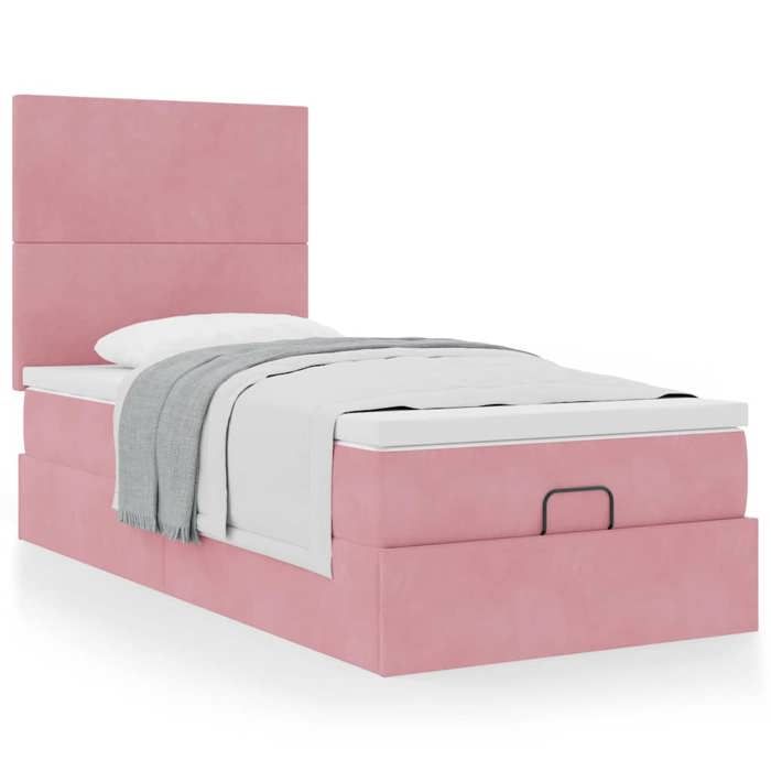 Maison Exclusive - Cadre de lit ottoman avec matelas rose 80x200 cm velours