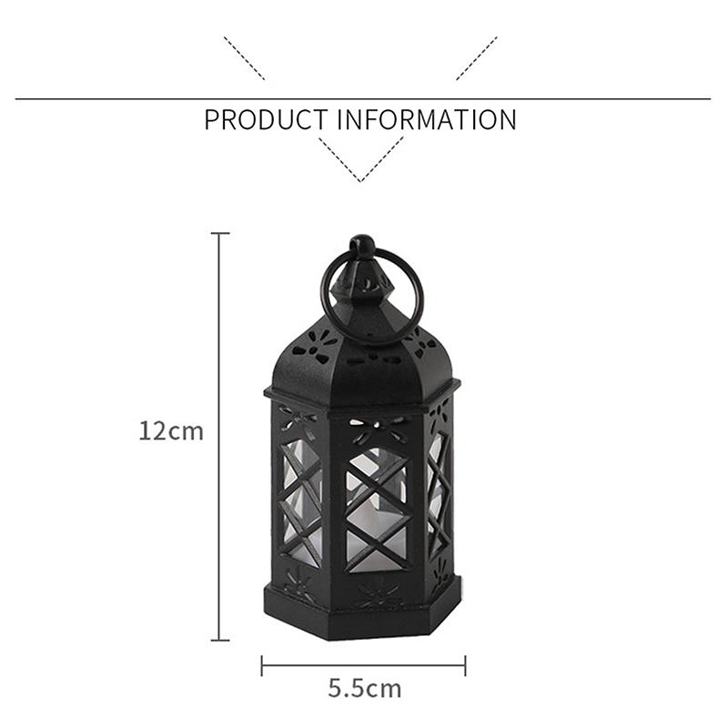 Retro Desktop Lamp - Halloween Ambient Decor & Creative Gift Hexagonal Led Wind Lamp Candle Lamp Portable Pony Lamp