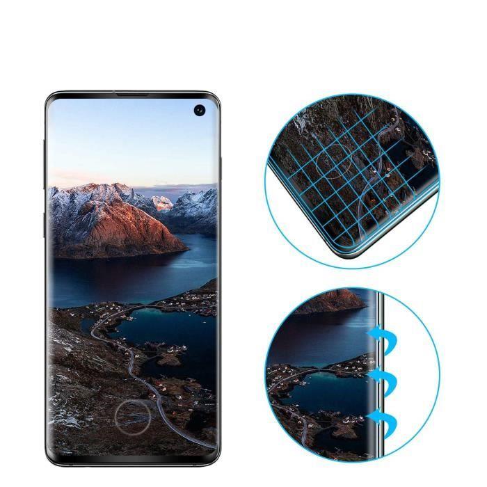 Skyddsfilm - Phonillico® - Samsung Galaxy S10 - 3-pack - Härdat glas - Svart kant