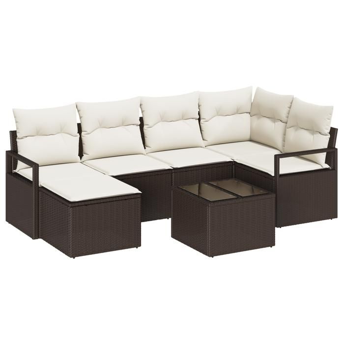 VidaXL Ensemble de Canapés de Jardin de 6 Pièces avec Coussins en Poly Rattan Gris 3346458