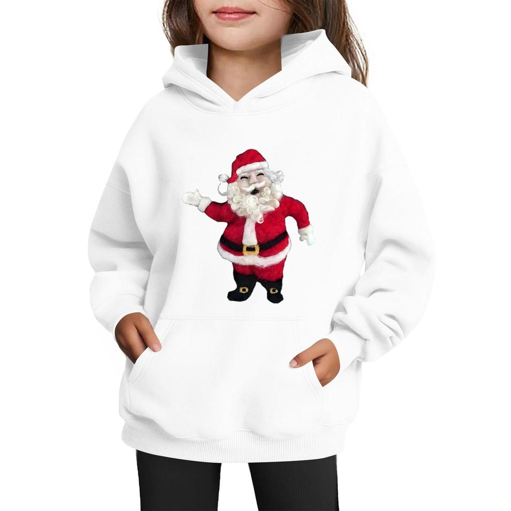 Bluzy dla nastolatek Bluzy z kapturem z długim rękawem ze sznurkiem Pulower Śliczna z nadrukiem Oversizeowa bluza z kapturem Boże Narodzenie